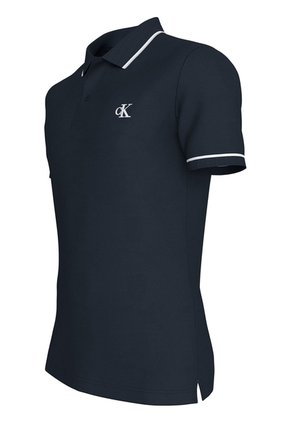Polo Azul Oscuro Slim Con Ribete En Contraste Calvin Klein
