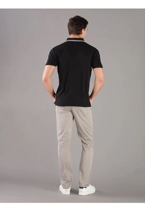 Polo Negro Con Ribete De Algodón Líquido Calvin Klein