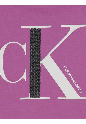 Camiseta Con Cuello Redondo Niña Morado Calvin Klein