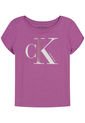 Camiseta Con Cuello Redondo Niña Morado Calvin Klein de Calvin Klein