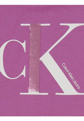 Camiseta Con Cuello Redondo Niña Morado Calvin Klein