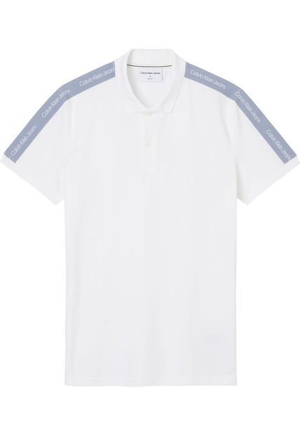 Polo Slim Con Cinta Con El Logo Blanco Calvin Klein