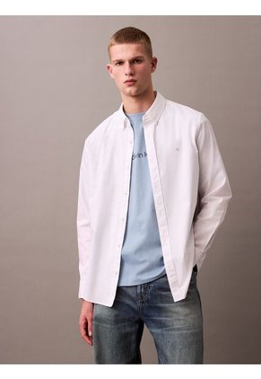 Camisa Blanca Oxford Clásica De Manga Larga Calvin Klein