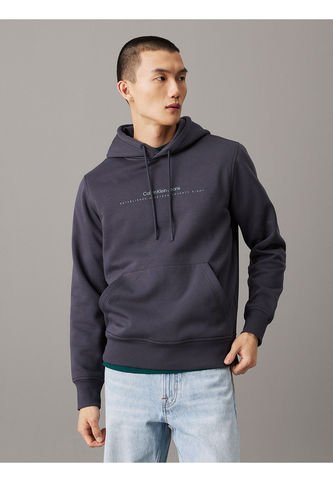 Buzo Negro Con Capota Y Logo Pequeño Calvin Klein Calvin Klein