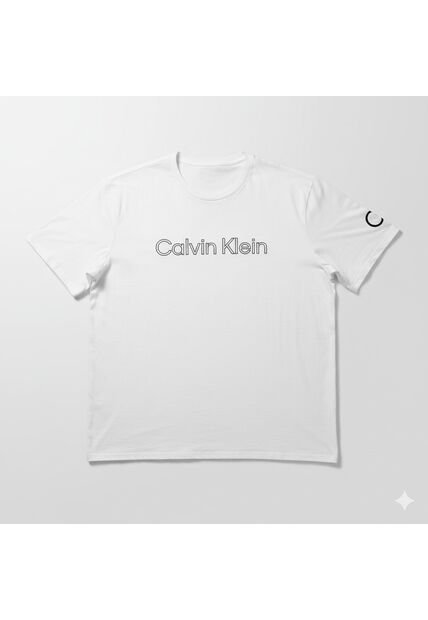Camiseta Blanca Con Logo Traveling Calvin Klein
