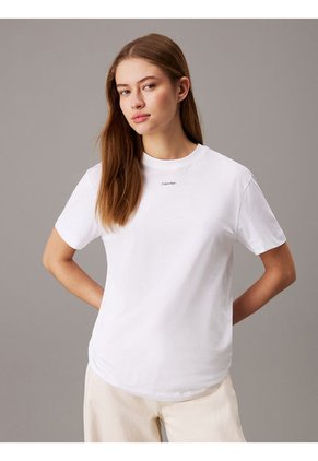 Camiseta Blanca Con Logo Nano Calvin Klein