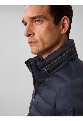 Chaqueta Negra Puffer De Peso Medio Con Capota Y Cierre De Cremallera Calvin Klein
