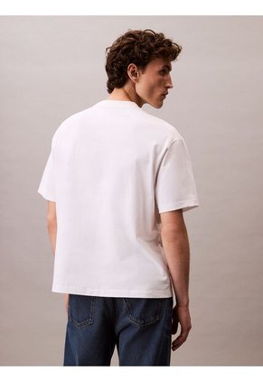 Camiseta Blanca Holgada Con Logo Gráfico Con Letras Calvin Klein