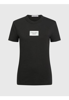 Camiseta Fina De Algodón Orgánico Mujer Negro Mujer Negro Calvin Klein