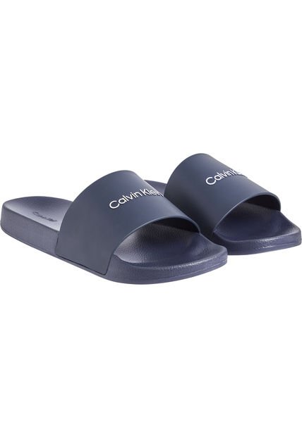 Sandalias Con Logo Hombre Gris Calvin Klein
