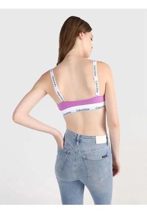 Sujetador De Triángulo Con Espalda Cruzada Mujer Morado Calvin Klein