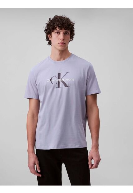 Camiseta Gris Con Monograma Calvin Klein