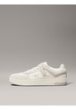 Tenis Blanco Basket De Cuero Con Detalles De Gamuza Calvin Klein de Calvin Klein