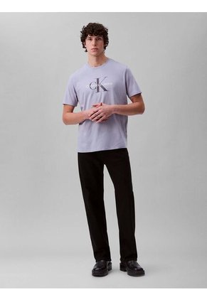 Camiseta Gris Con Monograma Calvin Klein