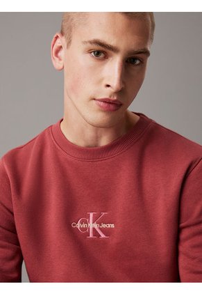 Saco Rojo De Felpa Con Monograma Calvin Klein