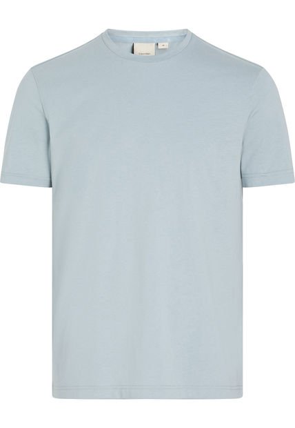 Camiseta Azul De Algodón Con Parche De Goma Calvin Klein
