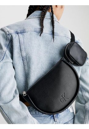 Cangurera Redonda Con Bolsillo Mujer Negro Calvin Klein