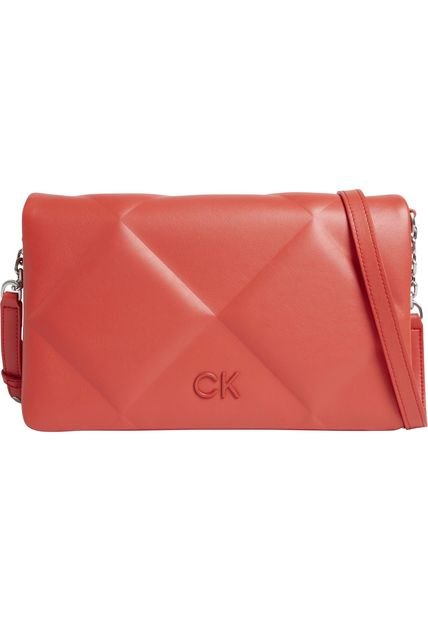 Bolso De Hombro Clutch Acolchado Mujer Rojo Calvin Klein