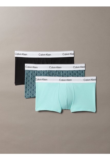 Pack Multicolor De 3 Boxers Ajustados De Talle Bajo - Icon Cotton Stretch Calvin Klein