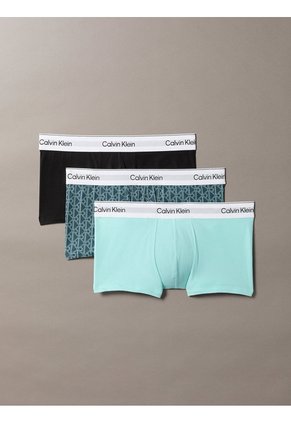 Pack Multicolor De 3 Boxers Ajustados De Talle Bajo - Icon Cotton Stretch Calvin Klein