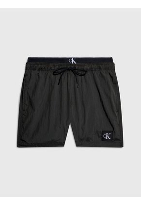 Bañador Con Cintura Doble Hombre Negro Calvin Klein