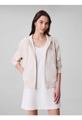 Buzo Beige Con Capota Y Cierre De Cremallera Calvin Klein