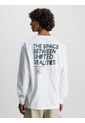 Camiseta De Manga Larga Con Estampado Hombre Blanco Calvin Klein de Calvin Klein