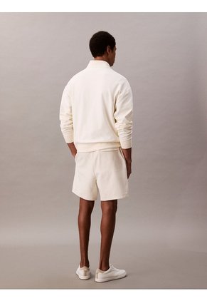 Pantaloneta Blanca De Felpa Con Logotipo Bordado Calvin Klein
