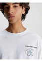 Camiseta De Manga Larga Con Estampado Hombre Blanco Calvin Klein de Calvin Klein