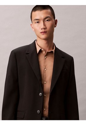 Camisa Beige Slim Fit Elástica De Manga Larga Calvin Klein