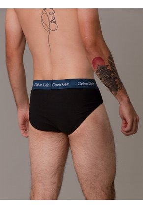 3 Pack De Hip Brief Negro Slips - Cotton Stretch Calvin Klein