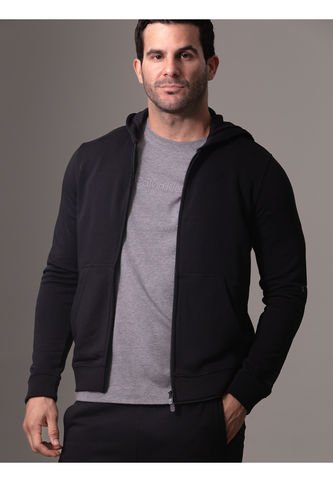Buzo Negro Deportivo Con Cremallera Calvin Klein Calvin Klein