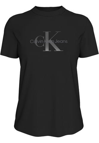 Camiseta Negra Regular Con Monograma Brillante Calvin Klein Calvin Klein