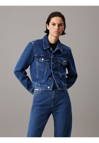 Chaqueta Azul Denim Cropped De Los Años 90 Calvin Klein Calvin Klein