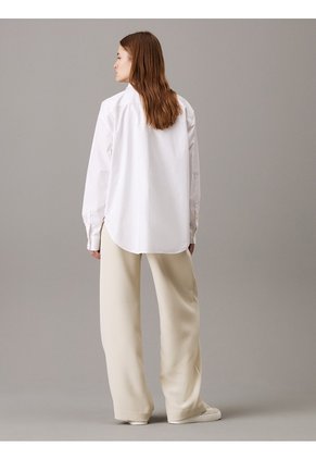 Pantalón Gris Recto De Crepé Plisado Calvin Klein
