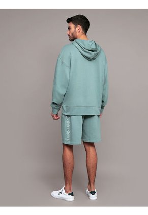 Buzo Gris Con Capota De Felpa Con Logo Estándar Calvin Klein