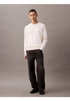 Saco Blanco Tejido De Algodón Con Logo Tonal Calvin Klein