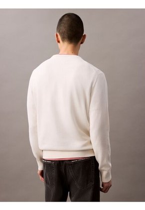 Saco Blanco Tejido De Algodón Con Logo Tonal Calvin Klein