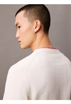 Saco Blanco Tejido De Algodón Con Logo Tonal Calvin Klein