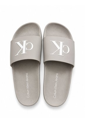 Sandalias Beige Con Monograma Calvin Klein