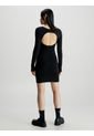 Vestido Con Espalda Abierta De Punto Algodón Mujer Negro Calvin Klein de Calvin Klein