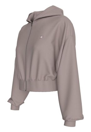 Suéter Rosado Cropped Con Gorro Y Cremallera Calvin Klein