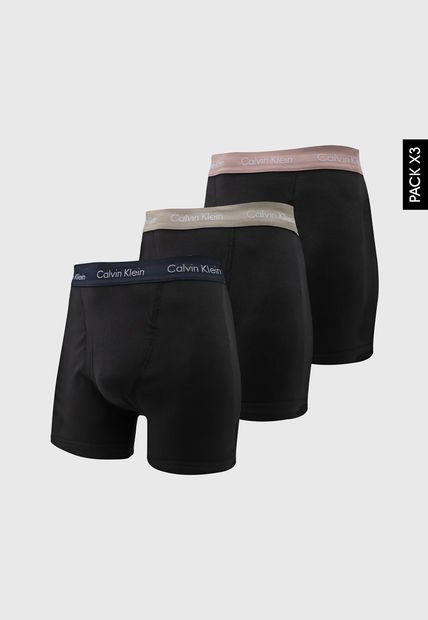 Bóxer x3 Negro-Multicolor Calvin Klein