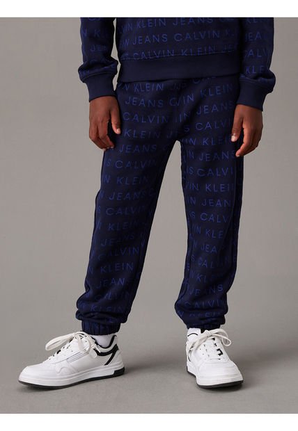 Joggers Azul Niño Azul Rectos Con Logo Calvin Klein