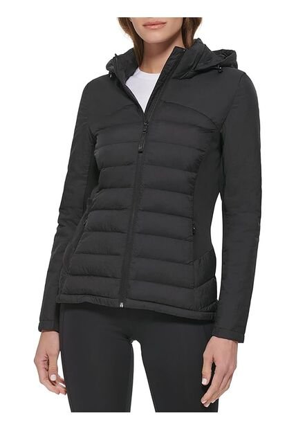 Chaqueta Negra Ligera De Técnica Mixta Calvin Klein