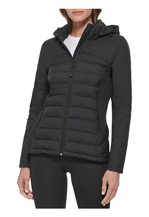 Chaqueta Negra Ligera De Técnica Mixta Calvin Klein