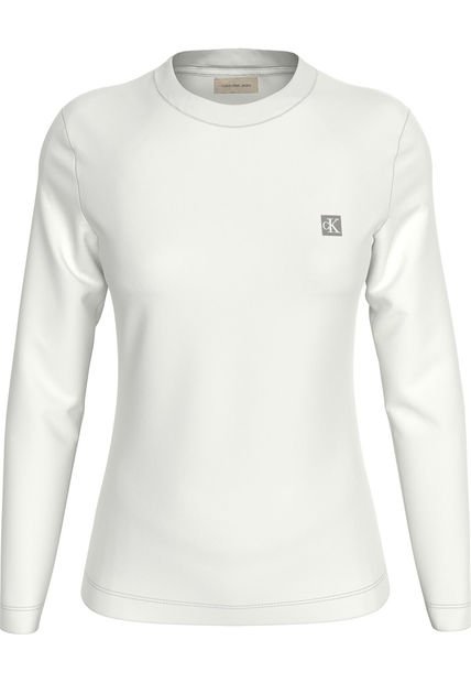Camiseta Blanca Regular Manga Larga Calvin Klein