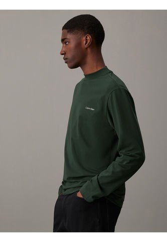 Camiseta Verde Oscuro De Manga Larga Con Cuello Perkins Calvin Klein Calvin Klein
