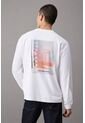 Camiseta Blanca De Manga Larga Con Estampado Gráfico Calvin Klein de Calvin Klein