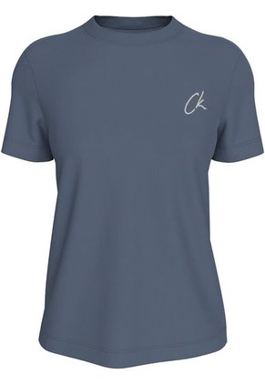 Camiseta Azul Con Logo Bordado Calvin Klein